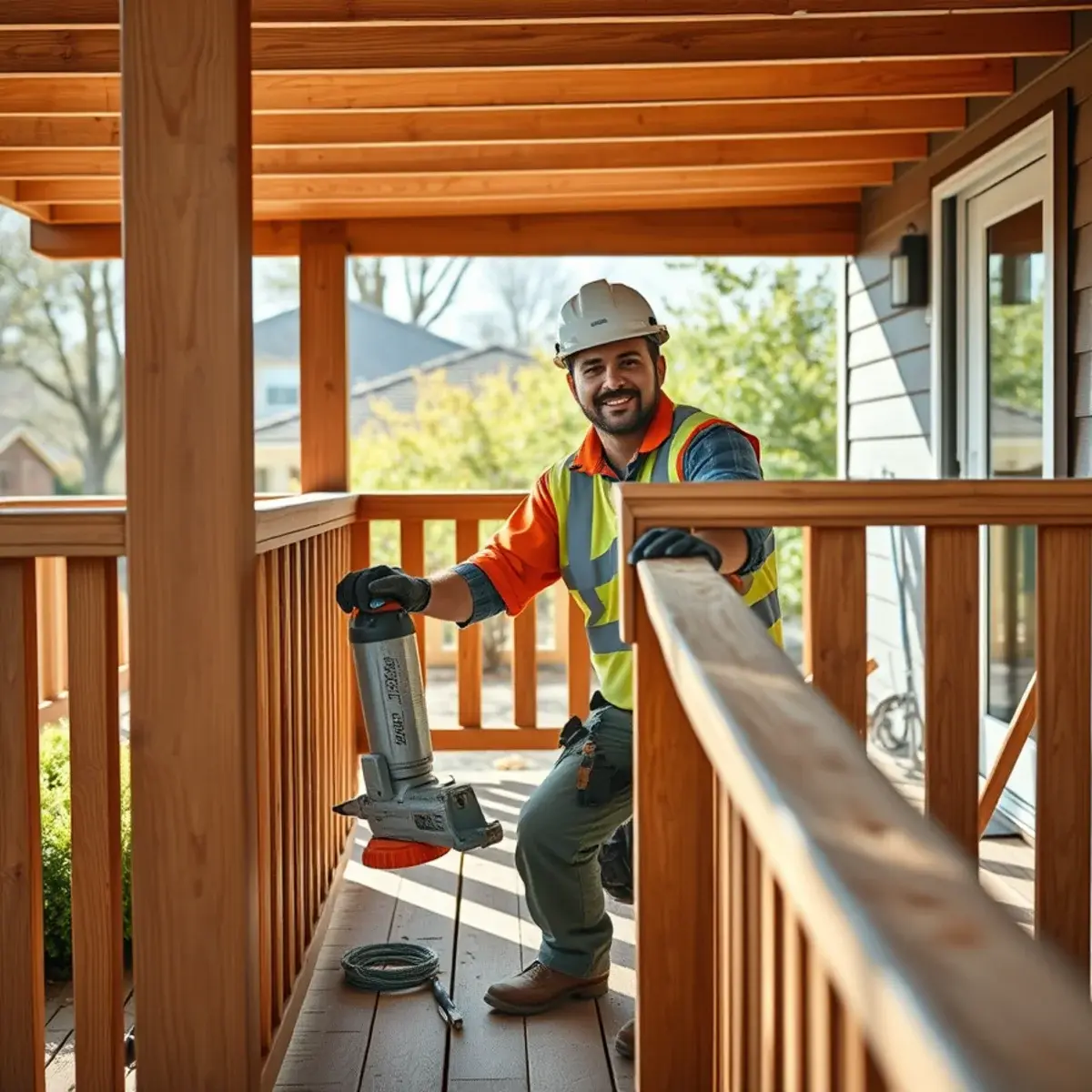 Decks & Exterior Carpentry contractor working on a New City NY home
