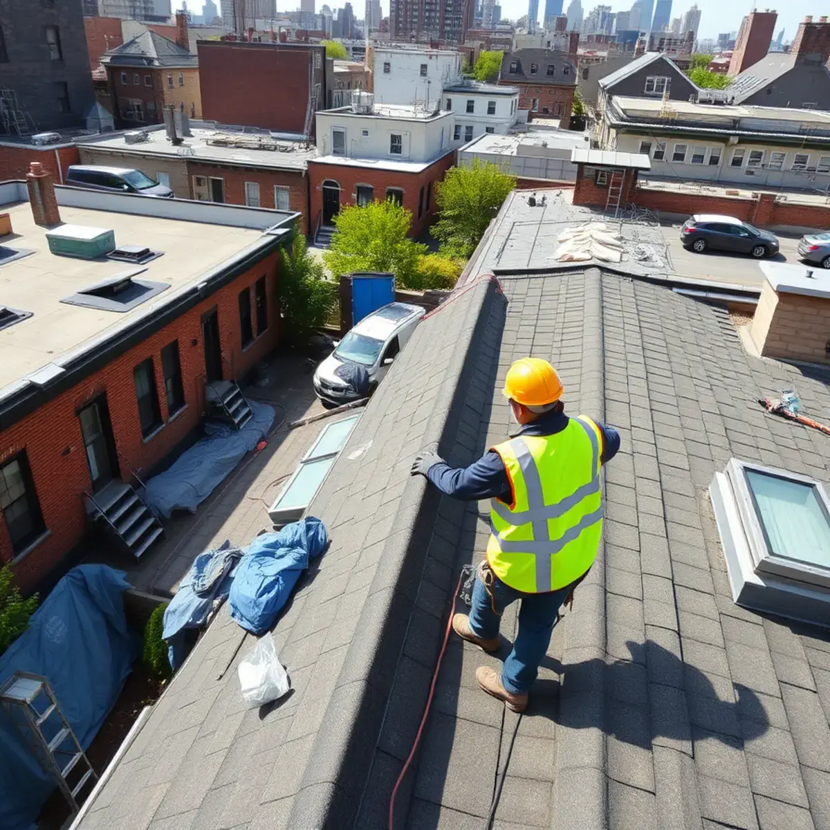 Roof replacement project near Bed-Stuy, NY