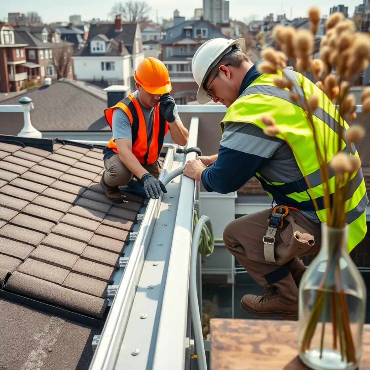 Gutter protection and roof drainage work near Bellerose, NY