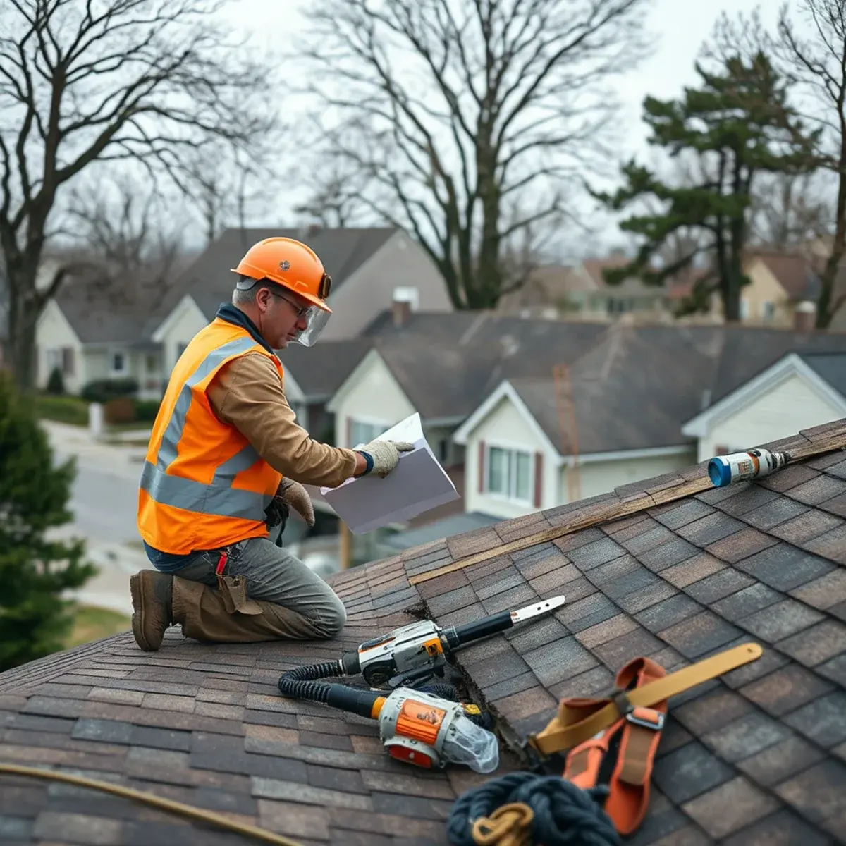 Storm damage roof repair near Centereach, NY