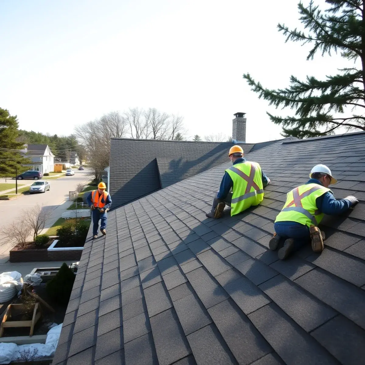 Roof replacement project near Centerport, NY