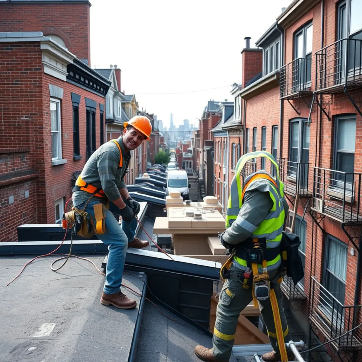 Roofing contractor working on a home in Chelsea, NY