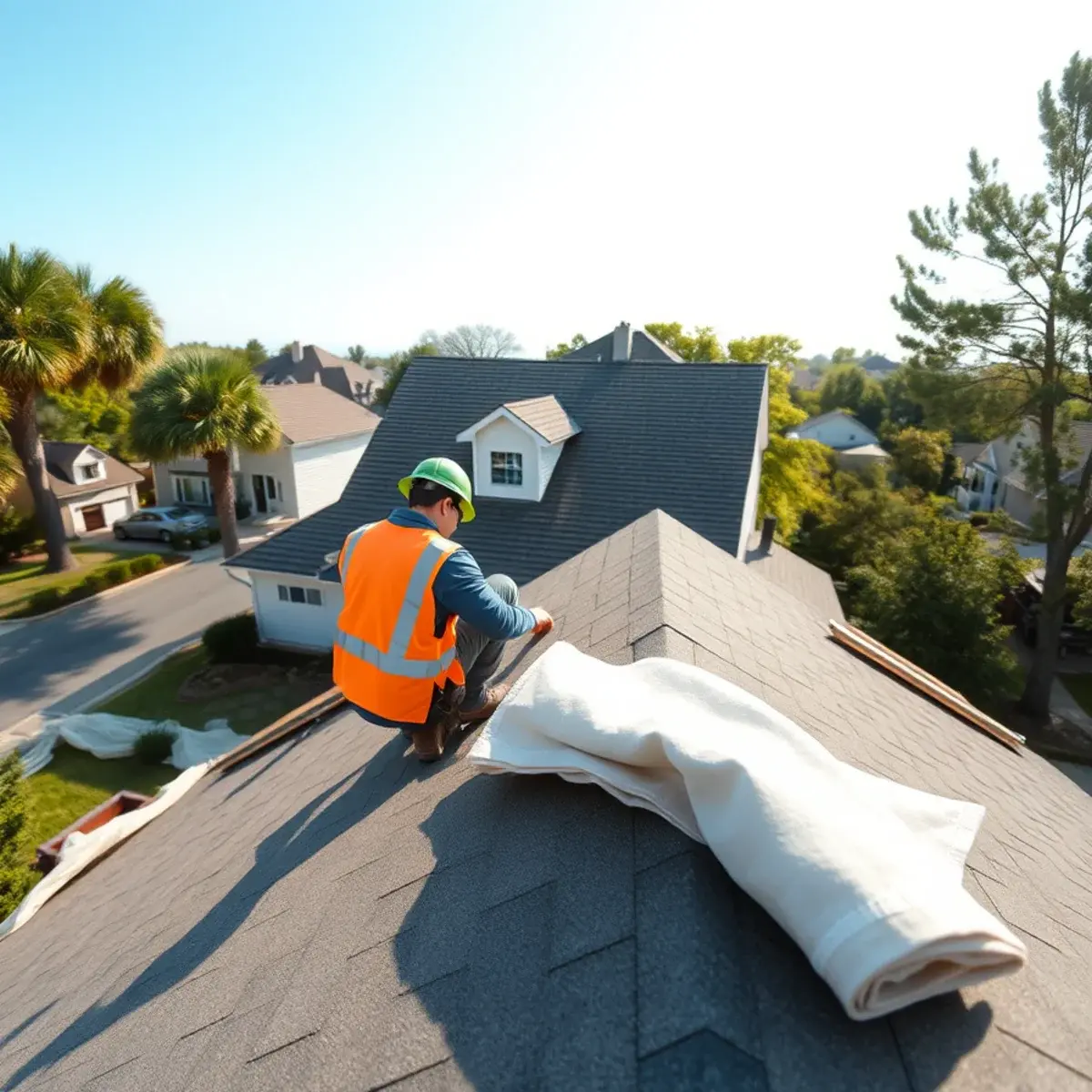 Roof replacement project near Copiague, NY