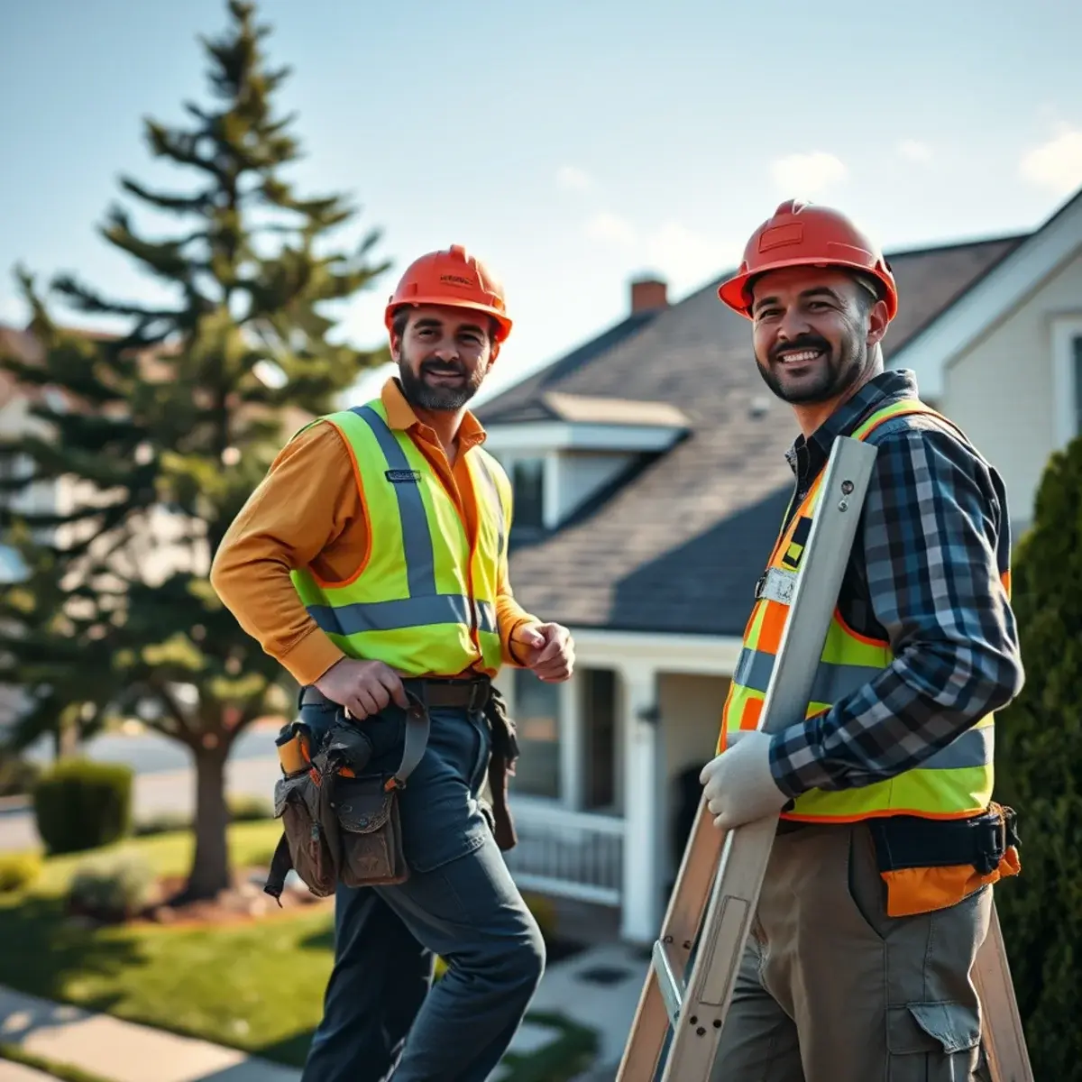 Roofing contractor working on a home in East Meadow, NY