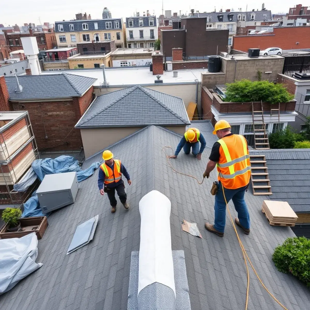 Roof replacement project near East Village, NY