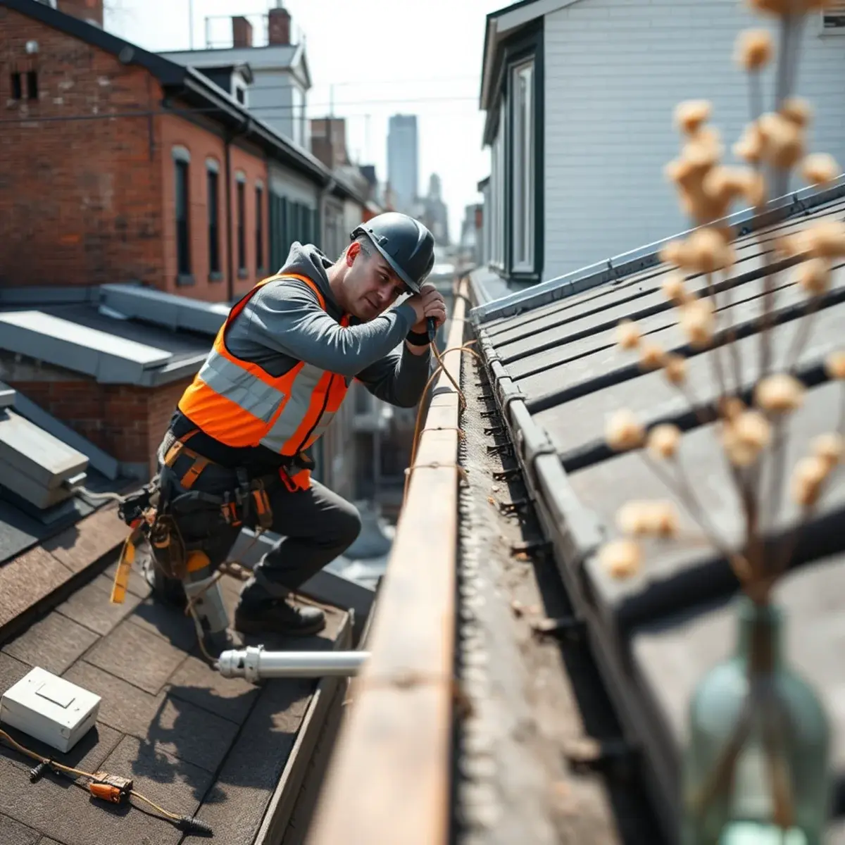 Gutter protection and roof drainage work near Financial District, NY