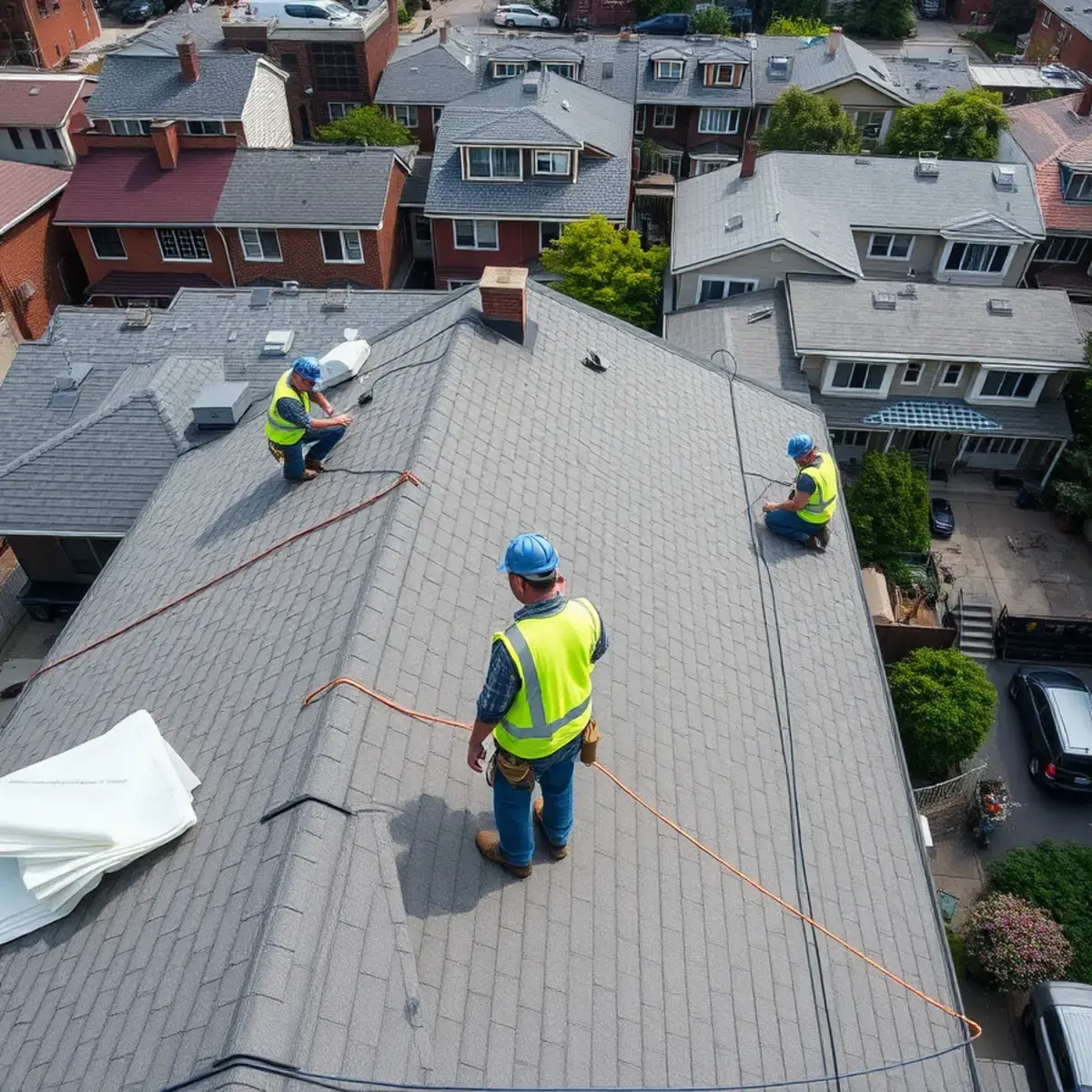 Roof replacement project near Flushing, NY