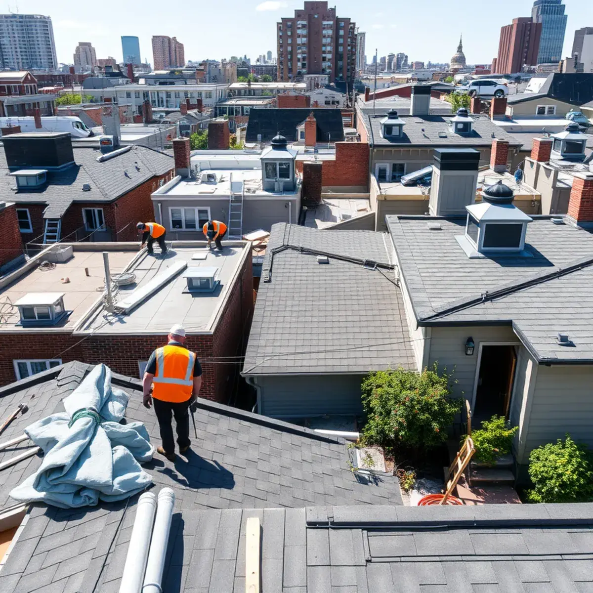 Roof replacement project near Greenwich Village, NY