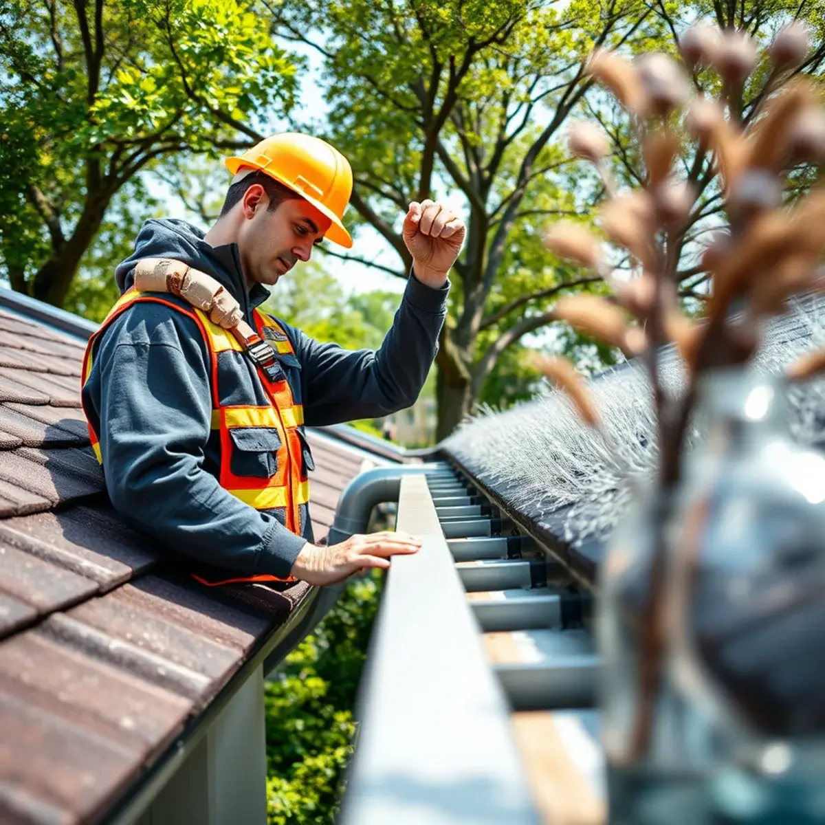 Gutter protection and roof drainage work near Islip, NY