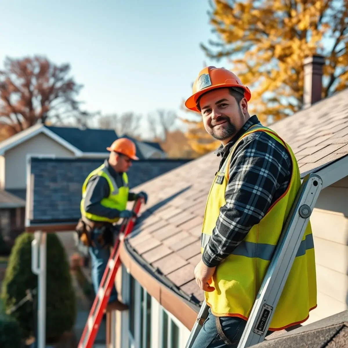 Roofing contractor working on a home in Jamestown, NY