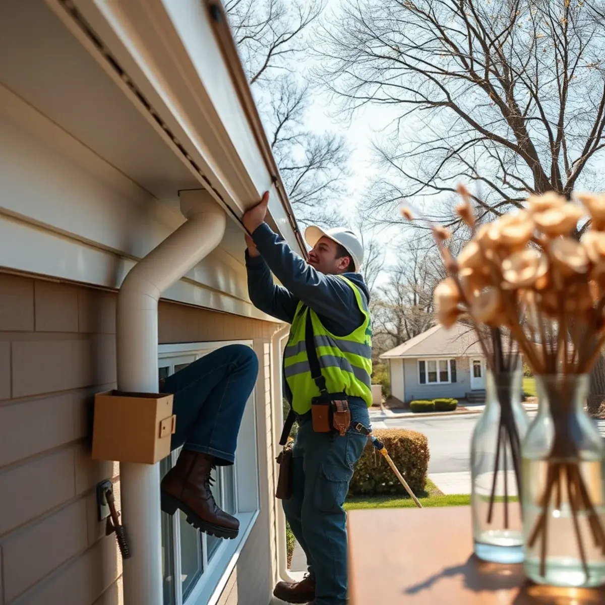 Gutter protection and roof drainage work near Levittown, NY