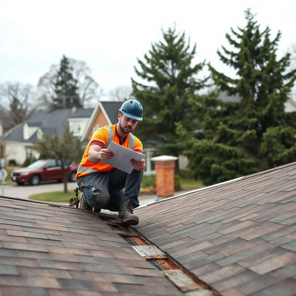 Storm damage roof repair near Lindenhurst, NY