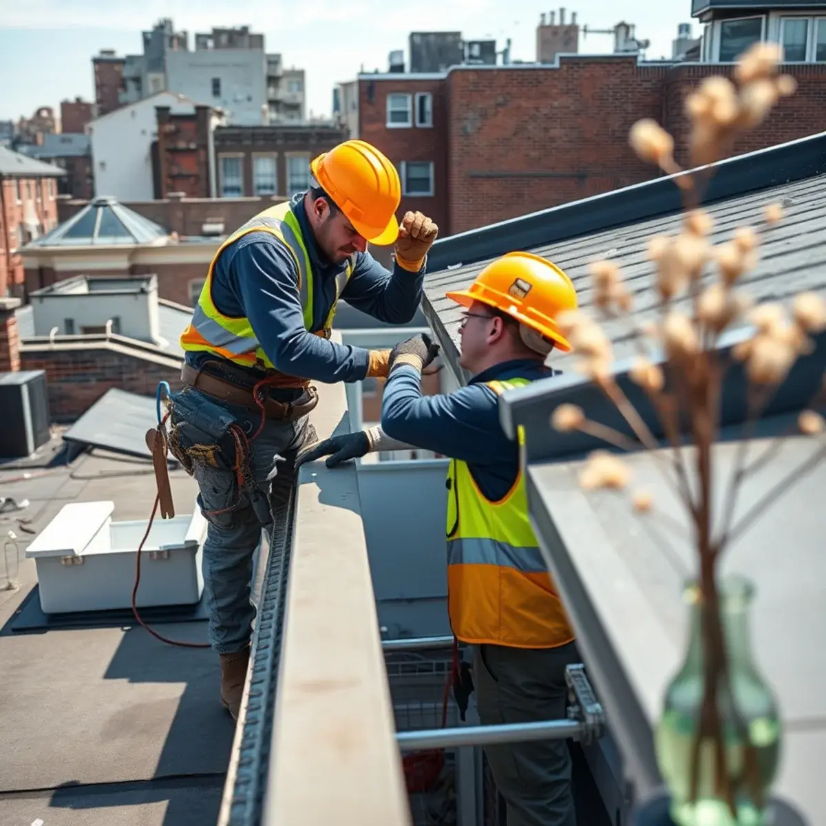 Gutter protection and roof drainage work near Lower East Side, NY