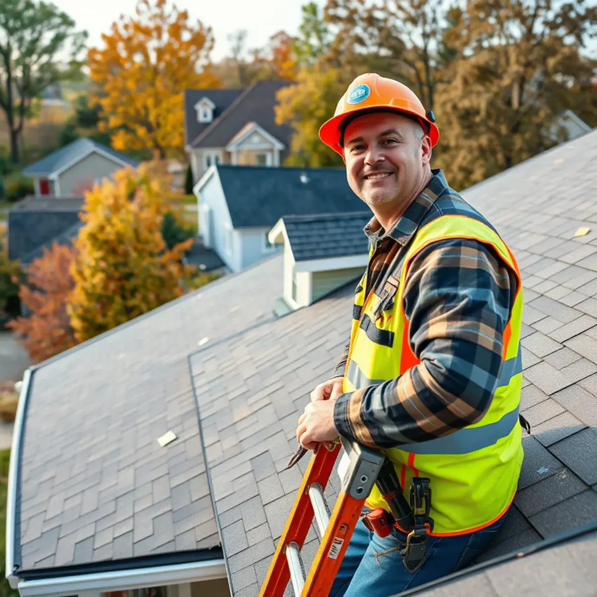 Roofing contractor working on a home in Middletown, NY