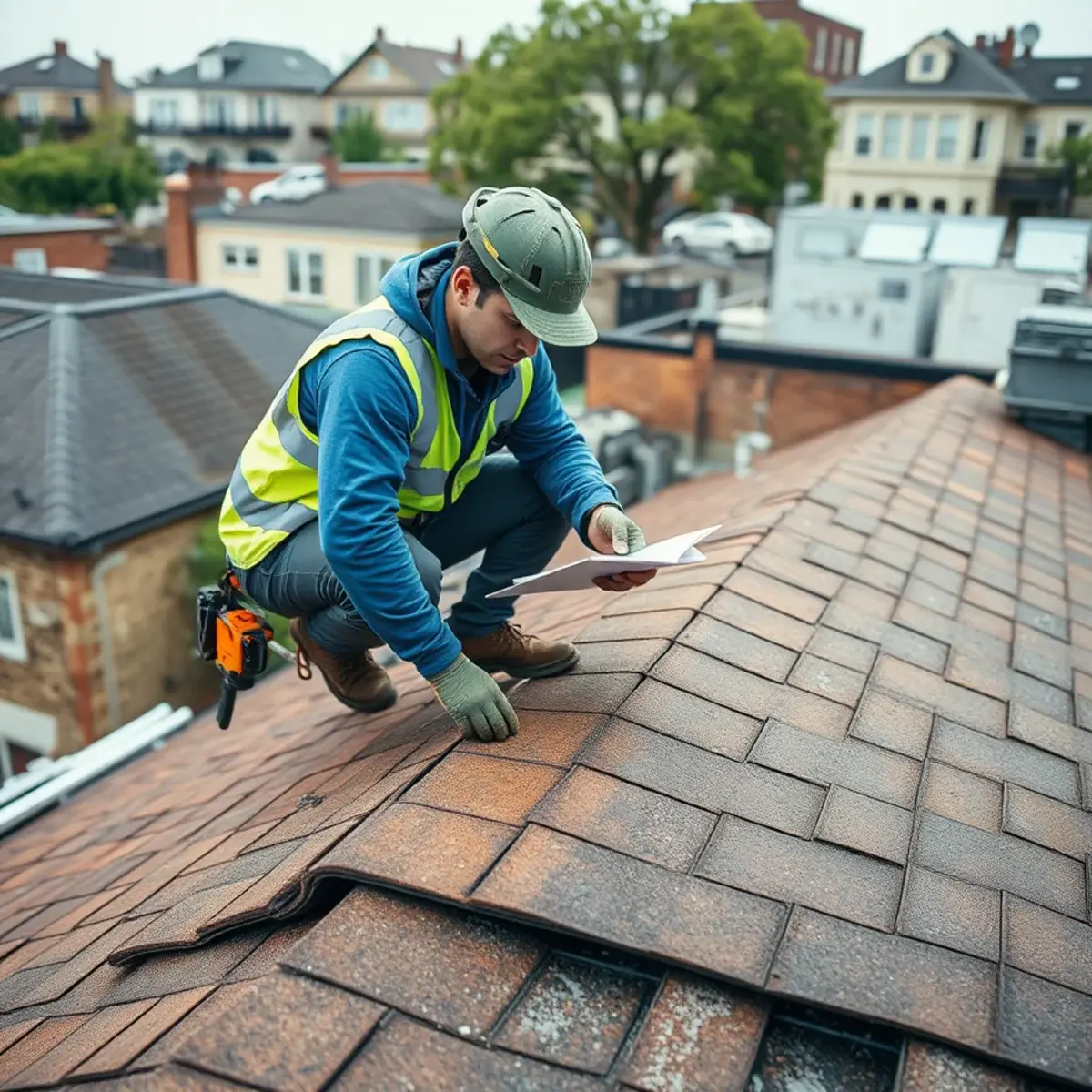 Storm damage roof repair near New Springville, NY