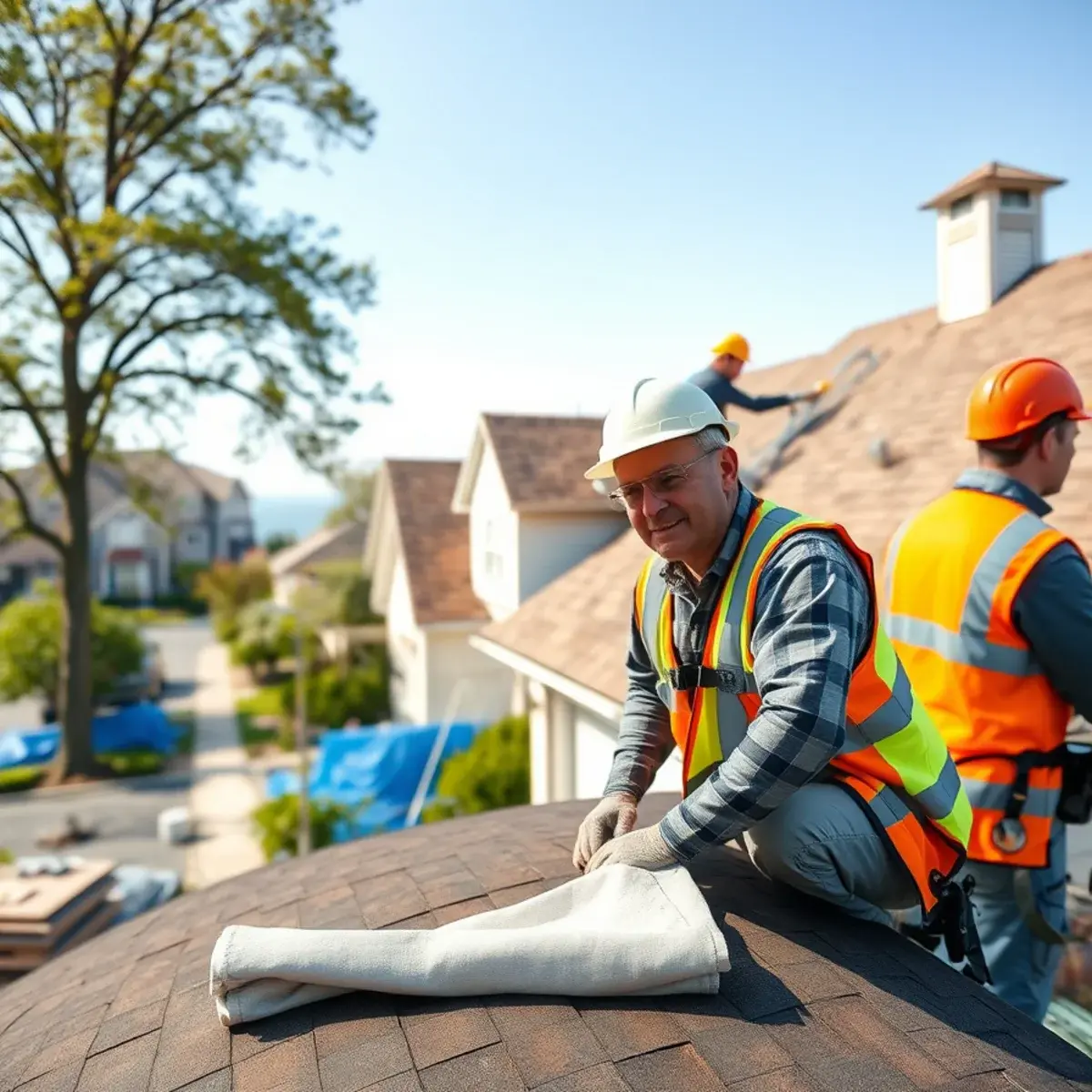 Roof replacement project near St. James, NY