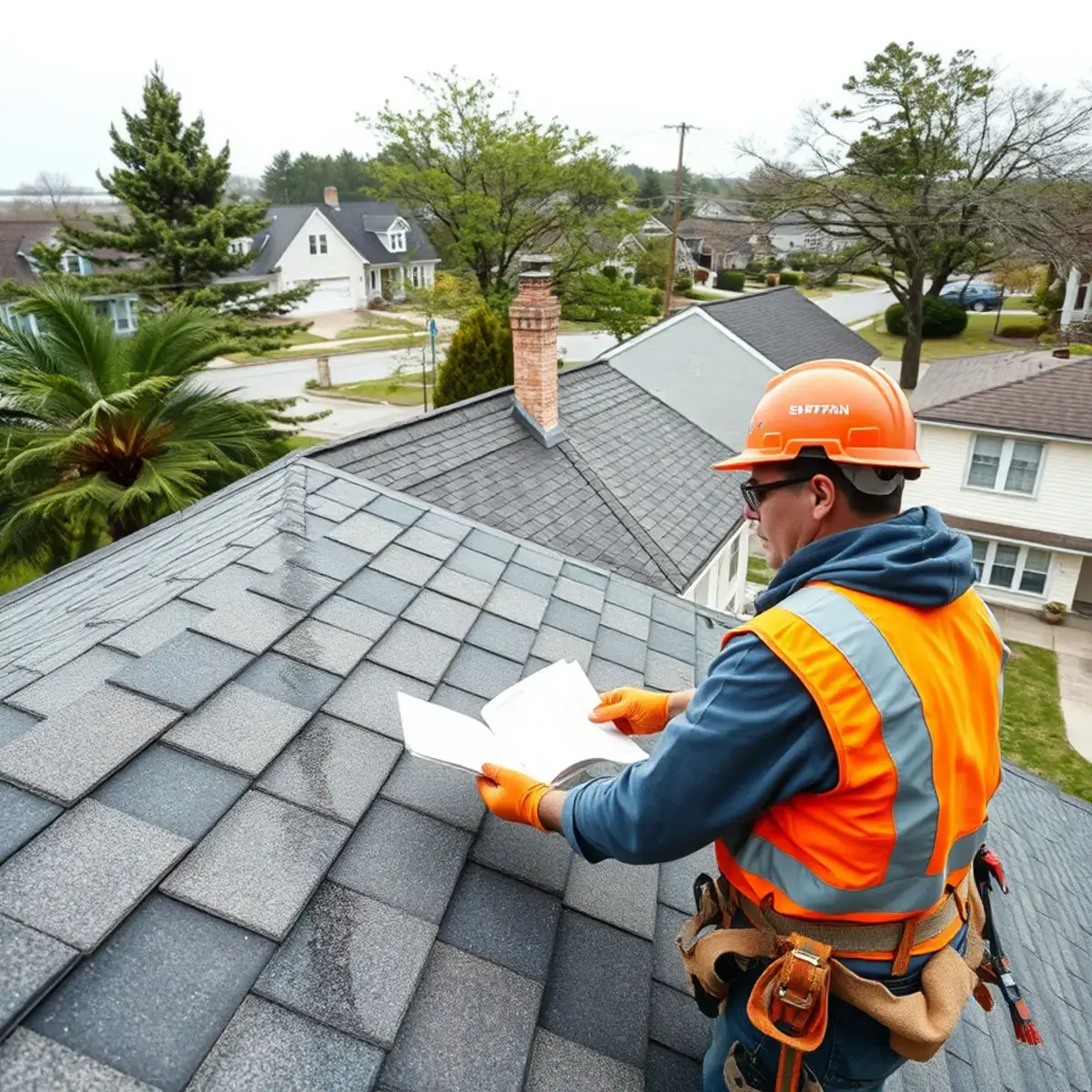Storm damage roof repair near St. James, NY
