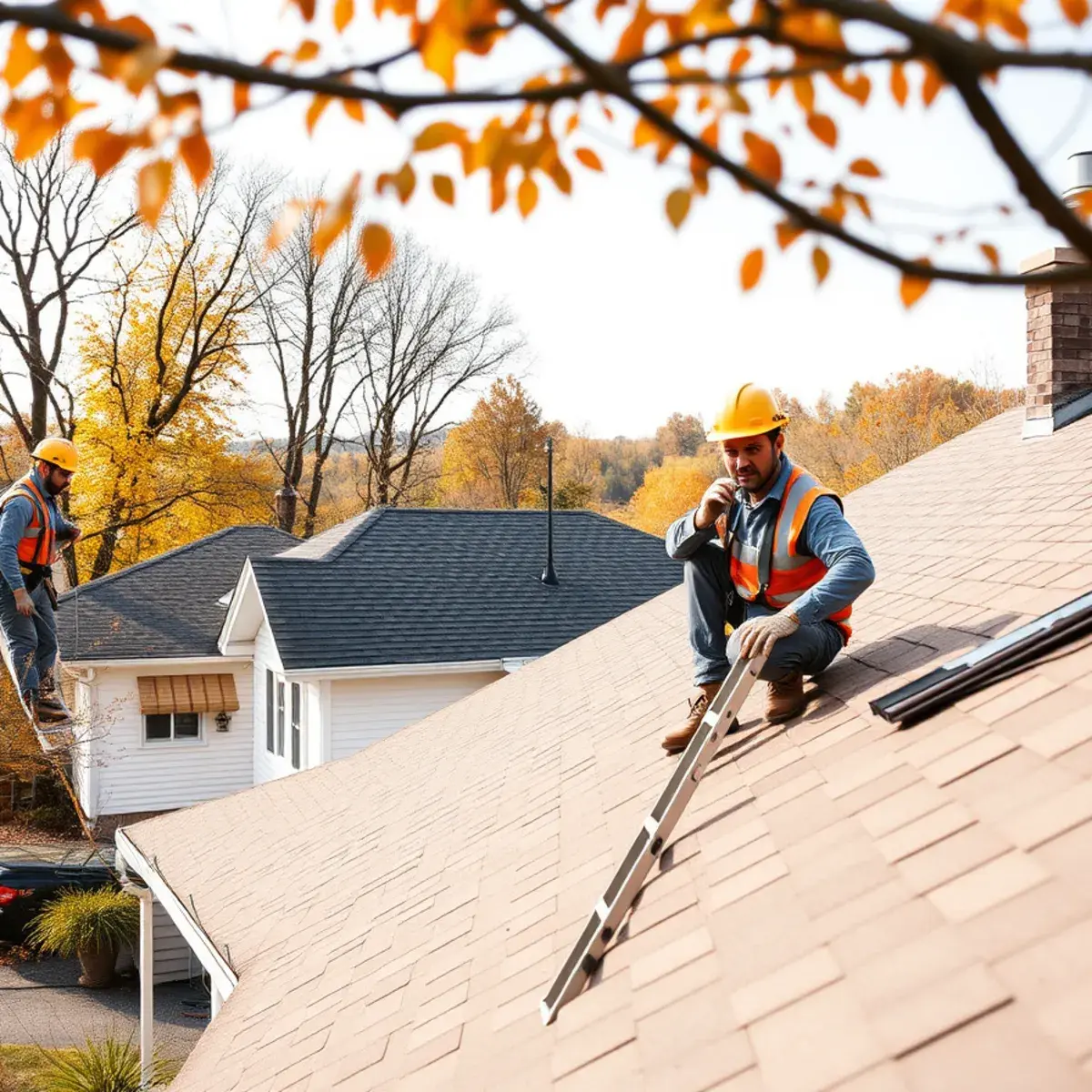 Roofing contractor working on a home in St. Lawrence County, NY