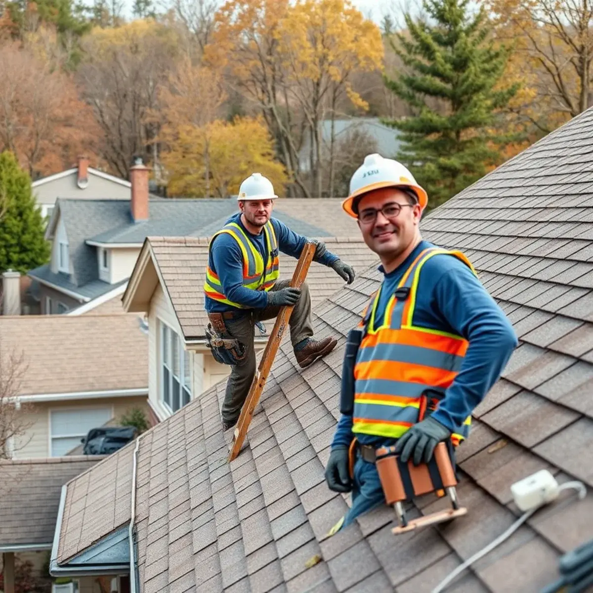 Roofing contractor working on a home in Stone Ridge, NY