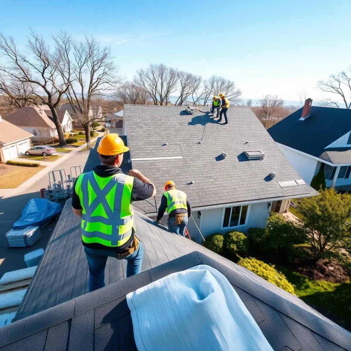 Roof replacement project near Stony Brook, NY