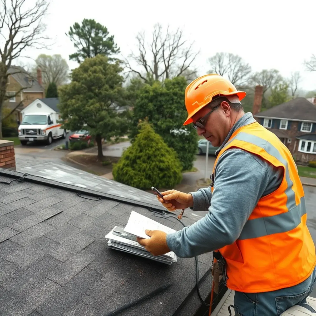 Storm damage roof repair near Tappan, NY