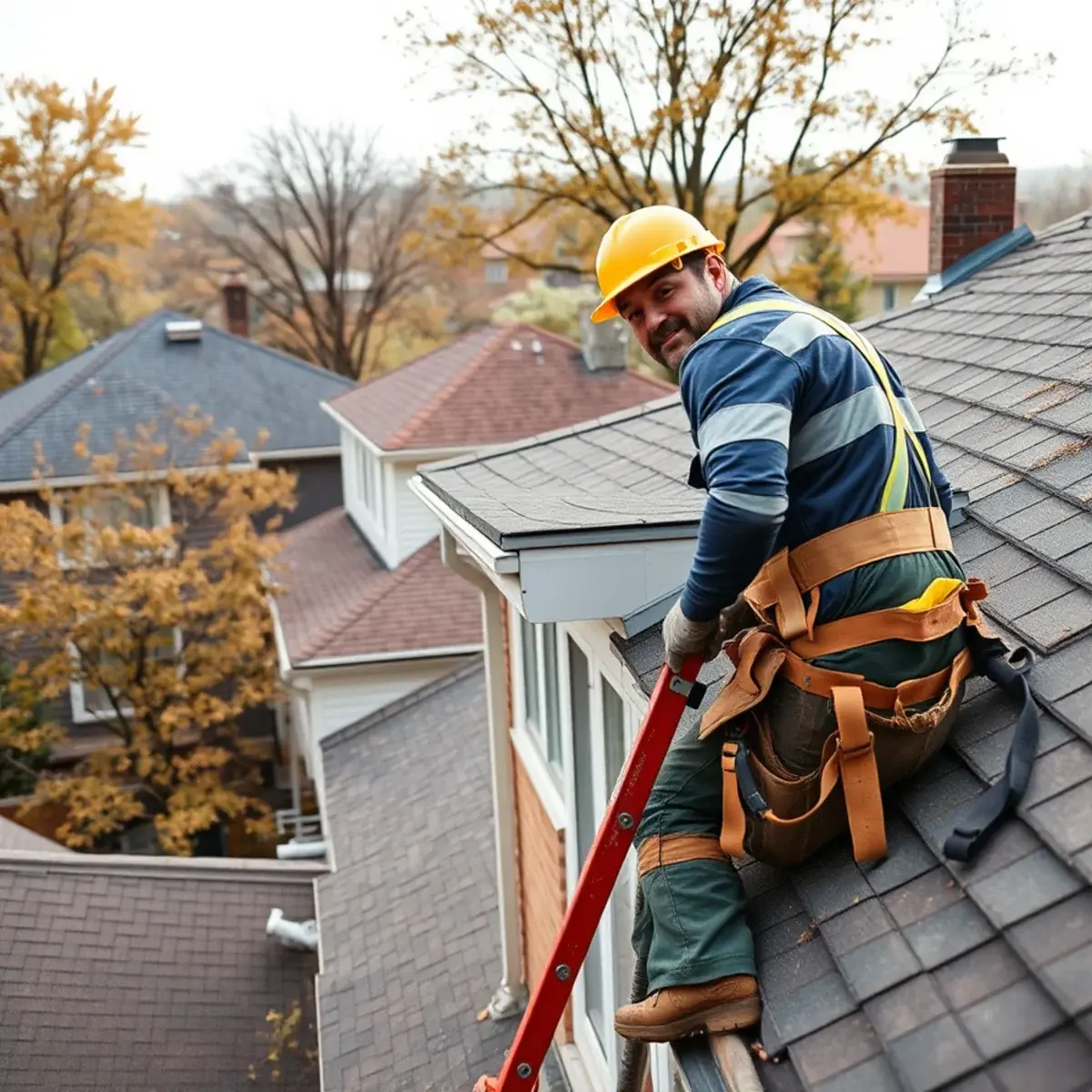 Roofing contractor working on a home in The Bronx, NY