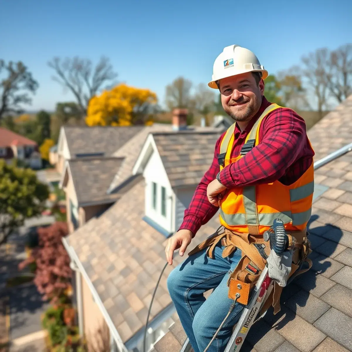 Roofing contractor working on a home in Valhalla, NY