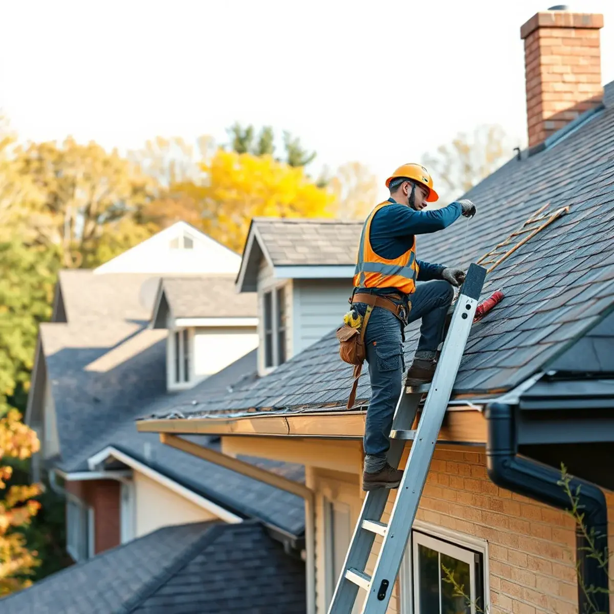 Roofing contractor working on a home in Walden, NY